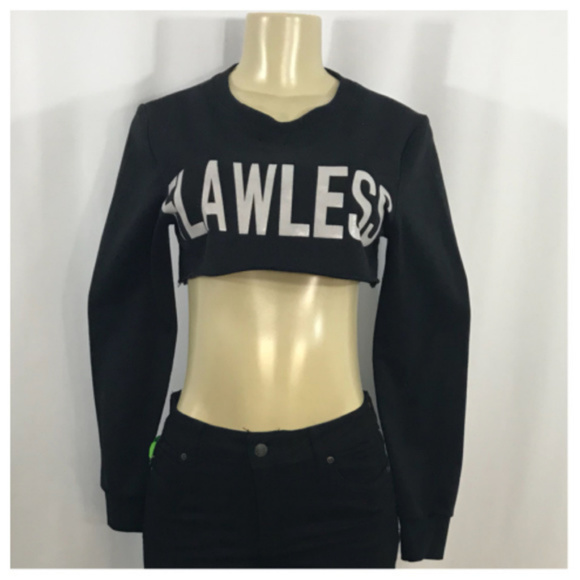 Tops - Flawless Black & White Jogger Style Crop Top Small